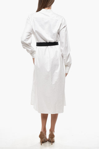 Hemdkleid PLASTRON aus Baumwoll-Jacquard mit Gürtel