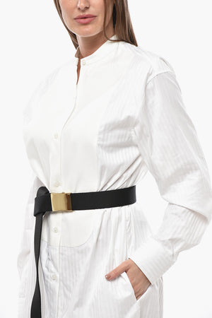 Hemdkleid PLASTRON aus Baumwoll-Jacquard mit Gürtel