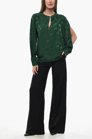 Mixed-Silk Jacquard Blouse HORSE