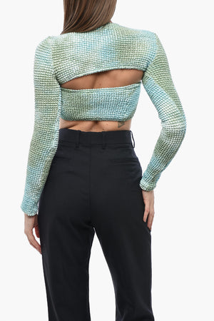 Smock-Fabric Bandeau Top And Shrug