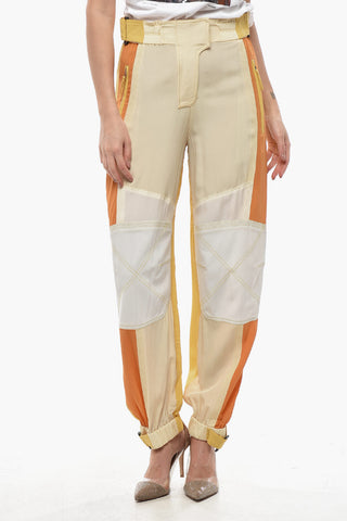 Pantaloni Patchwork LACEY in Seta con Polsini