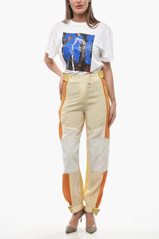 Pantaloni Patchwork LACEY in Seta con Polsini