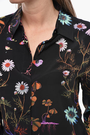 Bluse aus Seidenchiffon WILLOW mit Blumenmuster