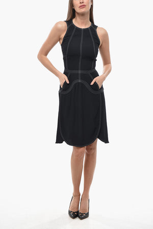 Kleid aus Viskose AMBER mit sichtbaren Nähten