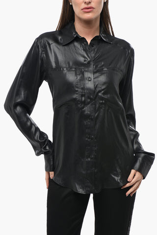 Coated-Fabric Safari Shirt
