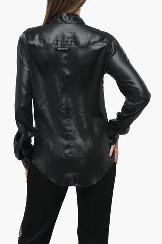 Coated-Fabric Safari Shirt