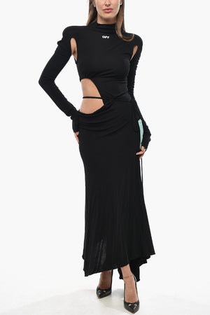 Vestito Svasato in Viscosa con Cut-outs