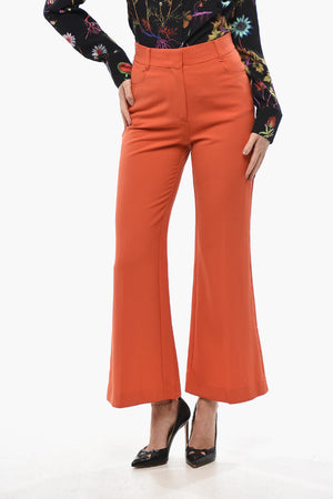 Wool-Blend 5-Pocket Pants with Bootcut Hem