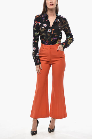 Wool-Blend 5-Pocket Pants with Bootcut Hem