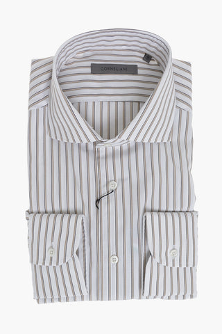 Cotton Jersey Striped Shirt With French Collar