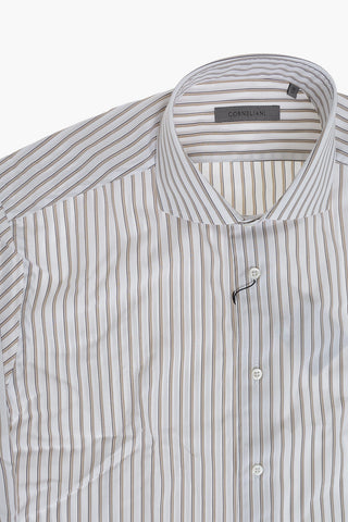 Cotton Jersey Striped Shirt With French Collar