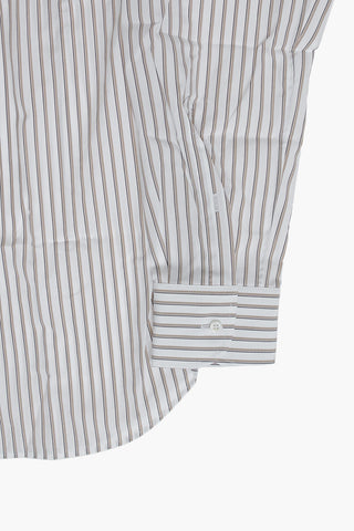 Cotton Jersey Striped Shirt With French Collar