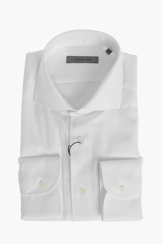 Solid Twill Shirt with French Collar