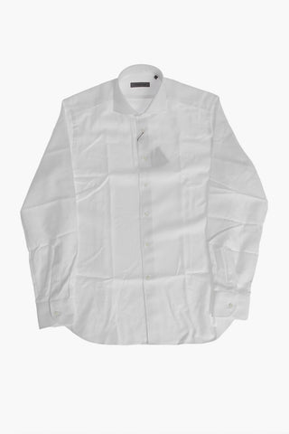 Solid Twill Shirt with French Collar
