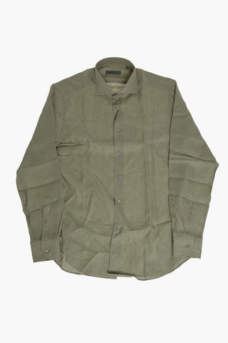 Solid Linen Shirt with French Collar