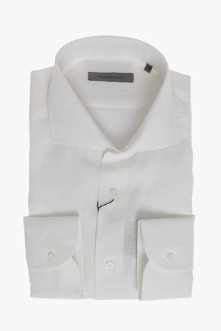 Camicia in Puro Lino con Collo Francese