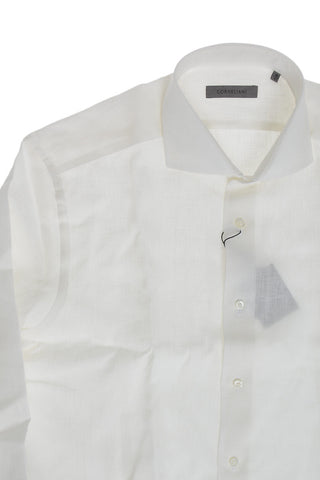 Camicia in Puro Lino con Collo Francese