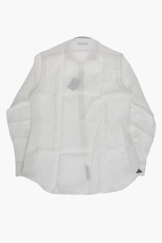 Camicia in Puro Lino con Collo Francese