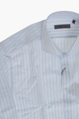 Two-Tone Striped Shirt With French Collar