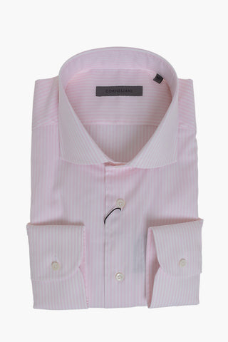 Camicia a Righe con Collo Francese
