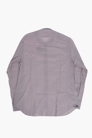 Striped Cotton-Blend Shirt with French Collar