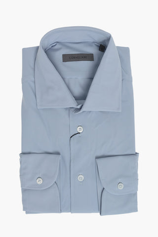 Wrinkle-Free Solid-Color Shirt With French Collar
