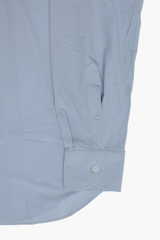 Camicia Wrinkle-Free in Tinta Unita con Collo Francese