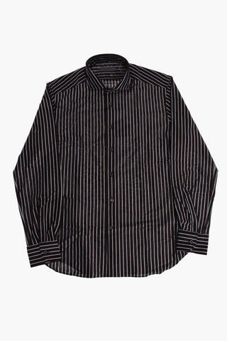 Striped Lightweight Cotton Shirt with French Collar