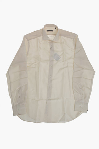 Solid Silk Shirt With French Collar