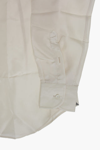 Solid Silk Shirt With French Collar
