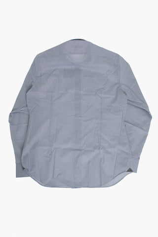 Hairline-Striped Shirt with French Collar