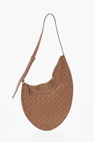 Asymmetric Woven Leather Hobo Bag