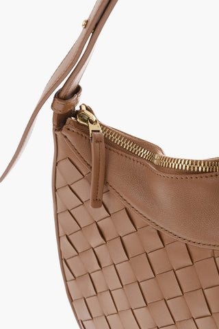 Asymmetric Woven Leather Hobo Bag