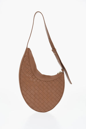 Borsa Hobo Asimmetrica in Pelle Intrecciata