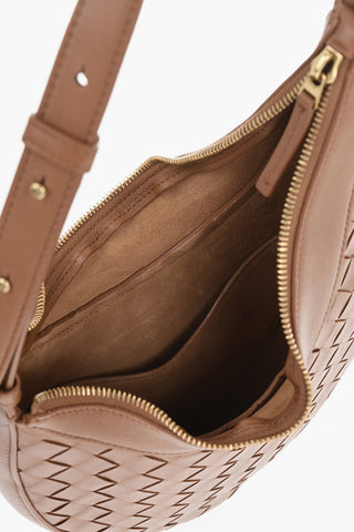 Asymmetric Woven Leather Hobo Bag