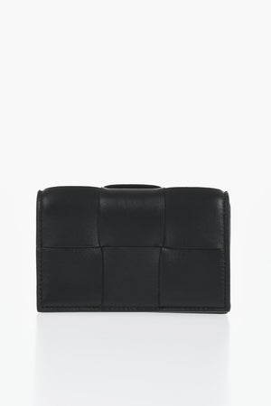 Leather Cardholder INTRECCIO with Snap Button