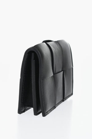 Leather Cardholder INTRECCIO with Snap Button