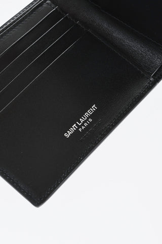 Portafogli Bifold in Pelle con Logo Metallico
