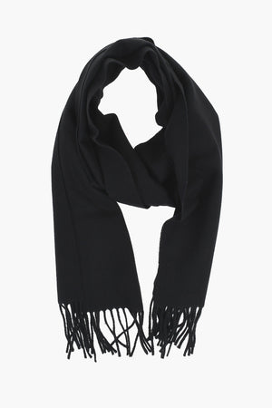 Wool Scarf with Fringed Hem