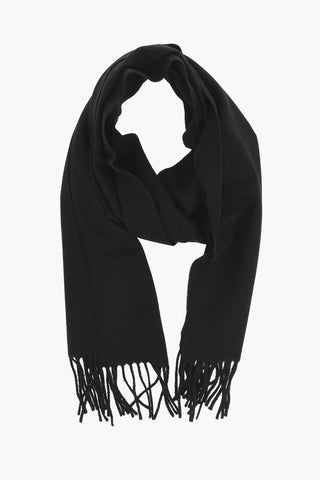 Wool Scarf with Fringed Hem