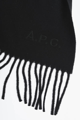 Wool Scarf with Fringed Hem