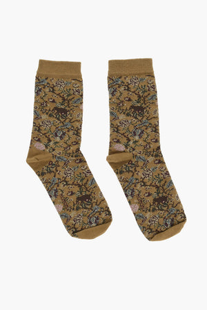 Calzini in Misto Cotone con Motivo Floreale Lurex