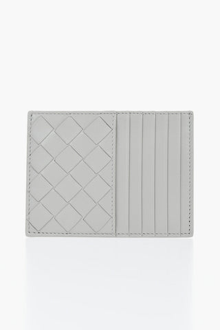 Woven Leather Cardholder with Zip Closure