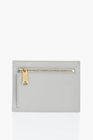Woven Leather Cardholder with Zip Closure