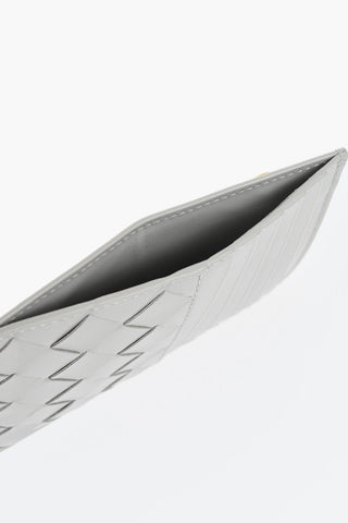 Woven Leather Cardholder with Zip Closure