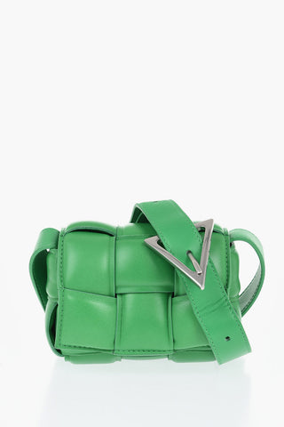 Woven Leather Minibag with Shoulder Strap