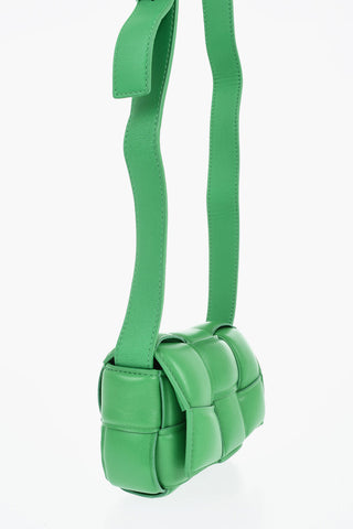 Woven Leather Minibag with Shoulder Strap