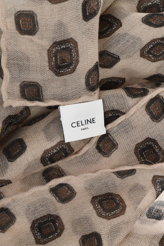 Cashmere Scarf with Geometric Pattern