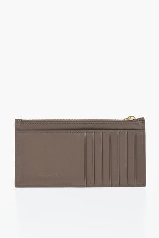 Portacarte in Pelle Intrecciata con Chiusura a Zip