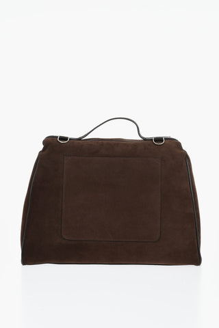 Borsa Business in Suede con Manico Gioiello